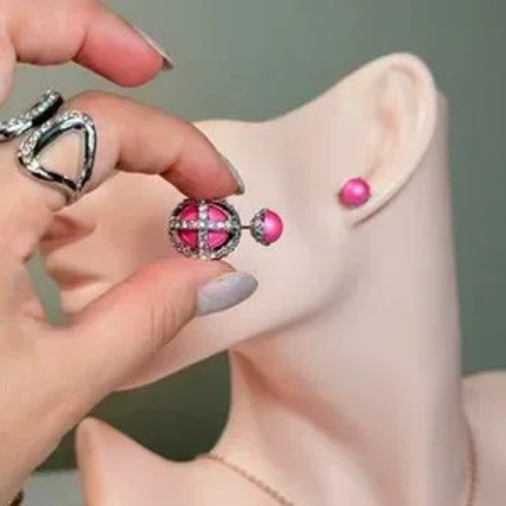 Pink and Silver Women's Earrings